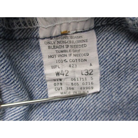 Mens 42x32 Vintage Levis 505 Jeans Blue Straight USA Made Classic American Denim - Picture 8 of 8